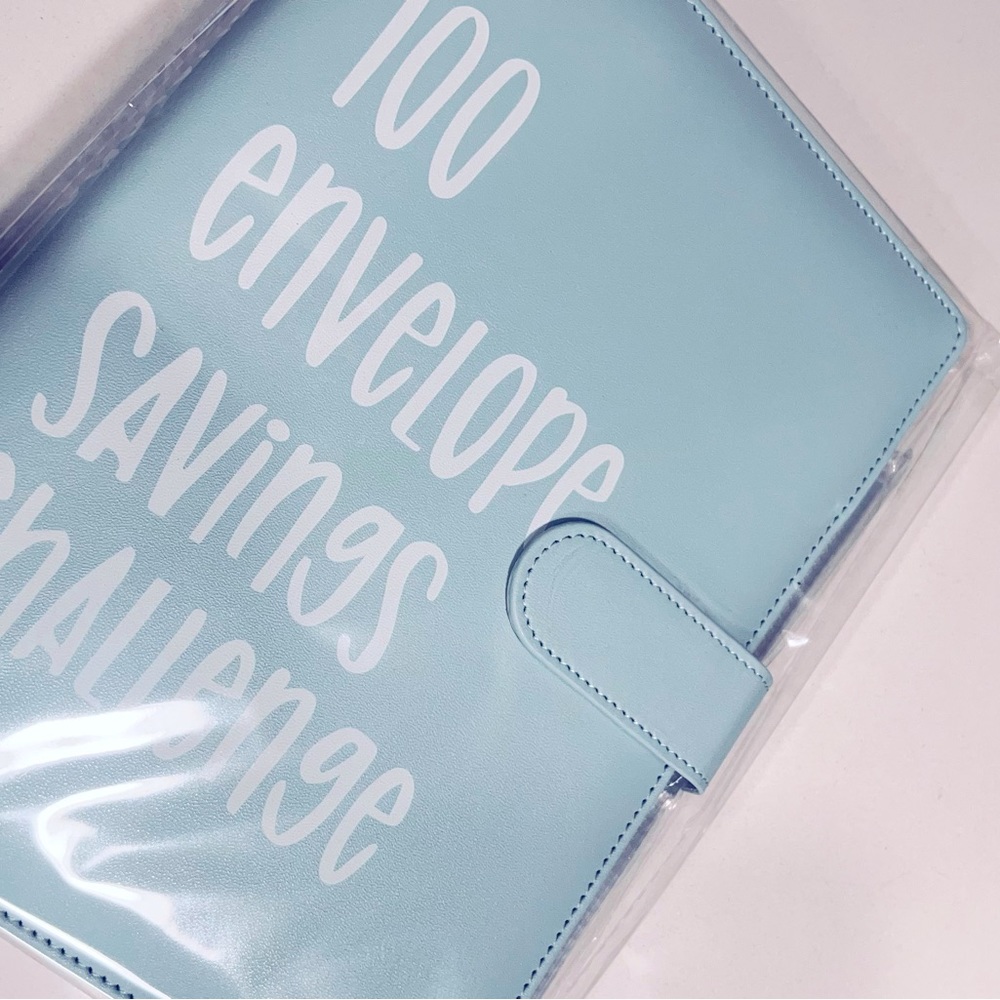 New envelope saving book blue, green, black, pink or yellow